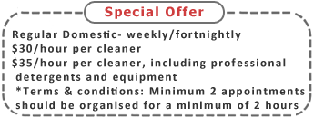 Get Regular Domestic weekly/fortnightly Special Offer